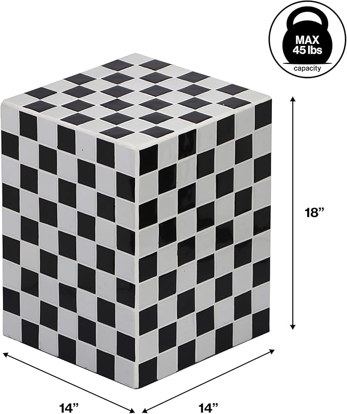 JONATHAN Y END2000K Callista 18" Modern Bohemian Ceramic Tiled Rectangle End - Image 3