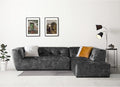 Acanva Luxury Mid-Century Velvet Tufted Low Back Sofa Set L-Shape 2-Piece by acanva