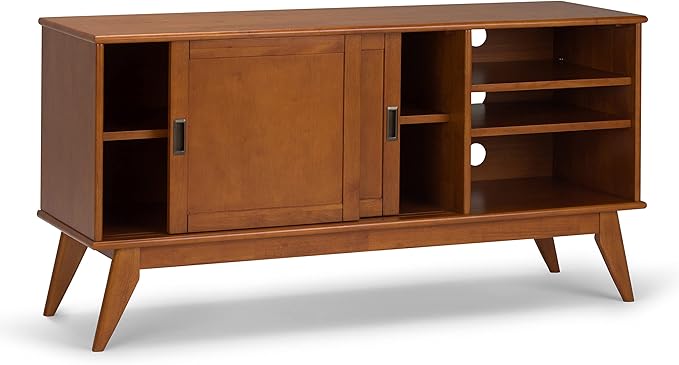 SIMPLIHOME Draper SOLID HARDWOOD 60 Inch Wide Mid Century Modern TV Media Stand - Image 4