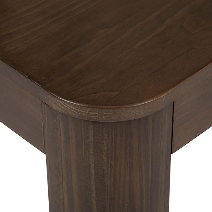 Plank+Beam Modern Rounded Rectangular Side Table, Solid Wood End Table - Image 5