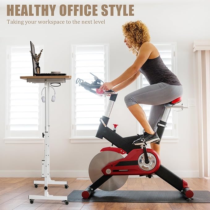 SIDUCAL Small Standing Desk Adjustable Height, Small Mobile Stand Up Desk - Image 3