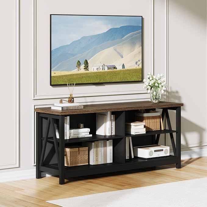ChooChoo Farmhouse TV Stand for TVs up to 55 Inch, Modern Entertainment Center - Image 8