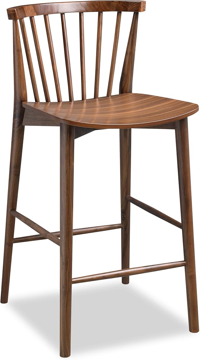 POLY & BARK Ligna Counter Stool Walnut – Mid-Century Inspired Stool by POLYBARK