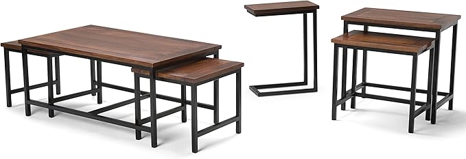SIMPLIHOME Skyler 18-inch Wide Solid Mango/Metal Industrial C-Shaped End Table - Image 11