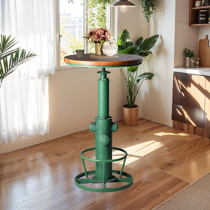 Topower Industrial Bar Table 38.58-48.43" Adjustable Pub Table Kitchen Dining by Topower