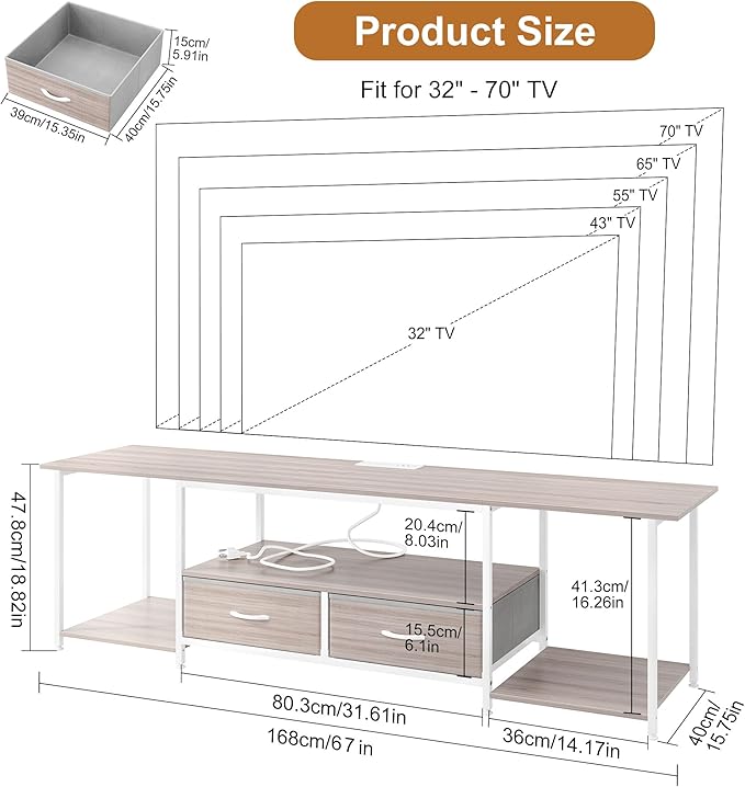TQVAI 70 Inch TV Stand - Image 6
