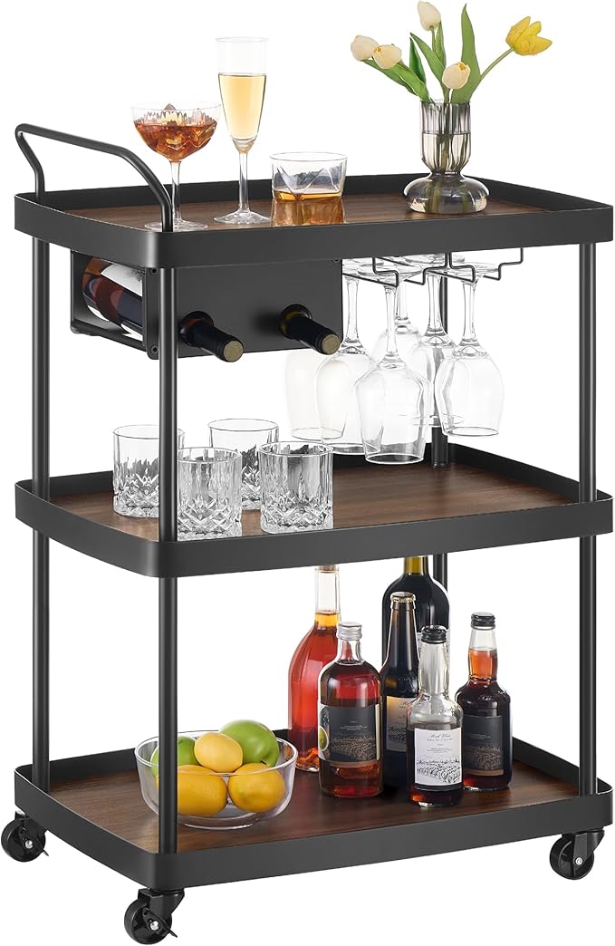 SONGMICS HOME Bar Cart, Home Bar Serving Cart by SONGMICSHOME