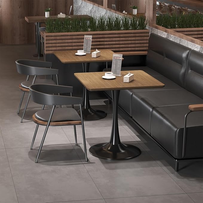 Walnut Square Tulip Table for 2, 24 Inch Small Dining Table - Image 3