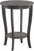 Convenience Concepts American Heritage Round End Table, Dark Gray Wirebrush by ConvenienceConcepts