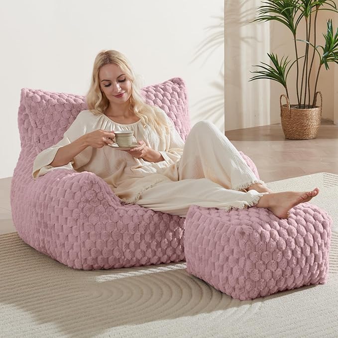 Bean Bag Chair with Ottoman - Image 3