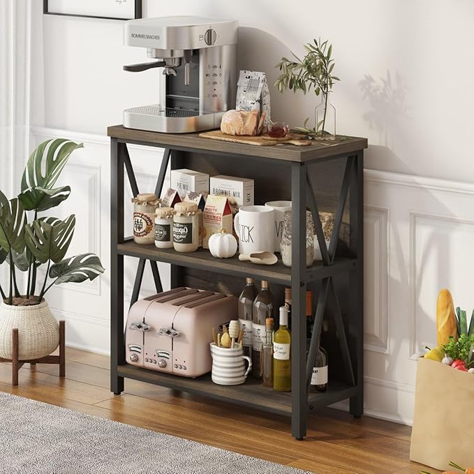 FATORRI Rustic Small 3 Shelf Bookshelf - Image 6
