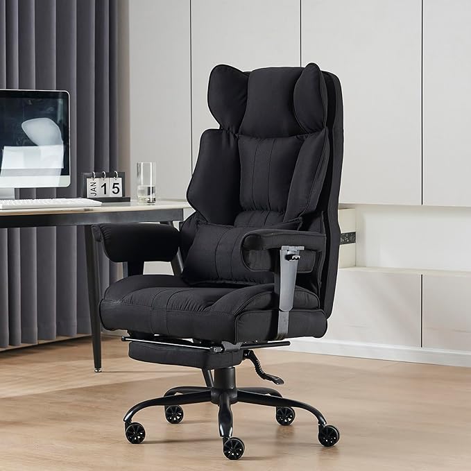 Efomao Big and Tall Office Chair 400 lb Weight Capacity, High Back Executive - Image 8