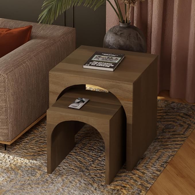 Relso Arch Duo Solid Mango Wood Nesting Tables by Relso