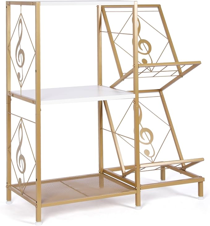 Record Player Stand with Vinyl Record Storage, Turntable Stand with 2-Tier - Image 2