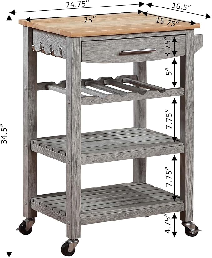 Convenience Concepts Ellaine 4 Tier Kitchen Cart - Image 4