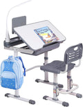 Kids' Desk and Chair Set, Height Adjustable Child's School Study Writing Tables by SMAGREHO