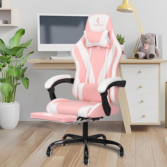 Gaming Chair with Linkage Armrest & Footrest, High Back Video Gaming Chair - Image 2