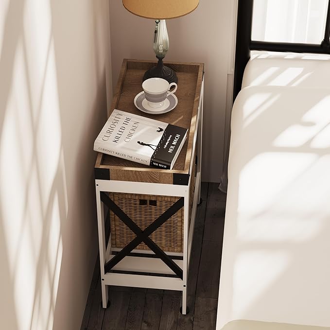 Narrow Side Table, Farmhouse End Table - Image 6