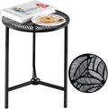 1 Packs 13" Metal Outdoor Side Tables Small Black Outside End Table by Party+Zealot