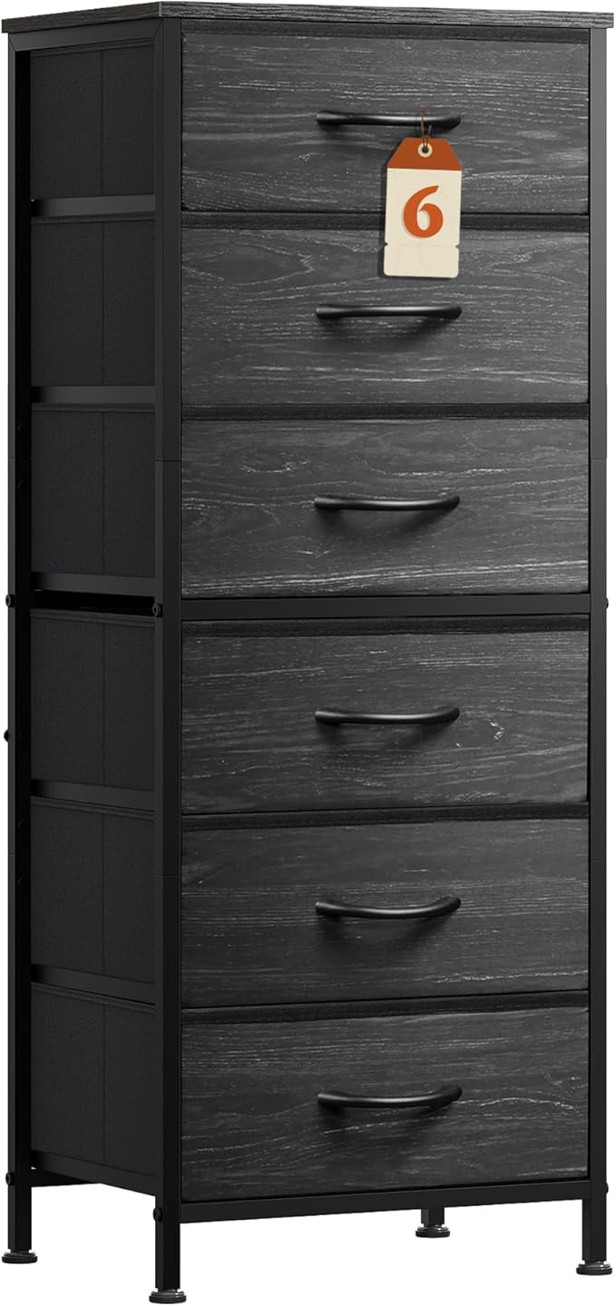 WLIVE Tall Dresser for Bedroom, 6 Drawer Dressers & Chests of Drawers, Fabric by WLIVE