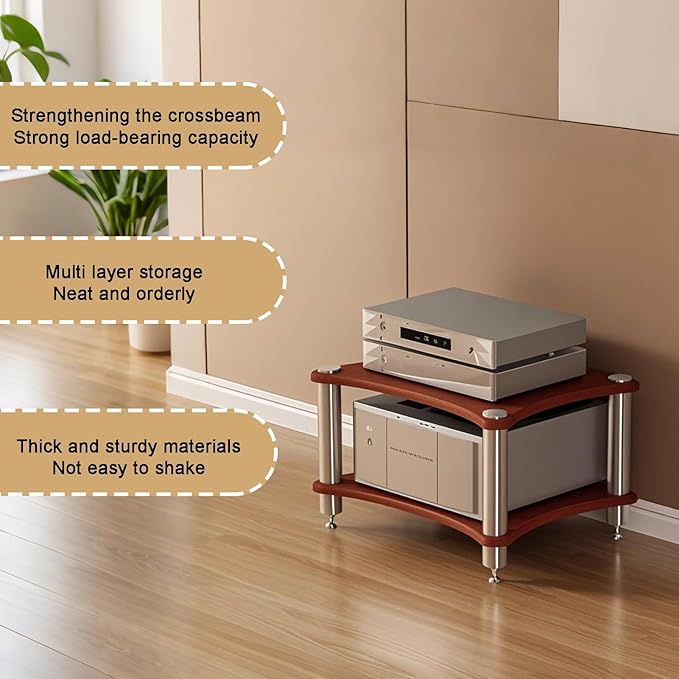2-Tier AV Media Stand, Stereo Racks and Stands, Video Component Cabinet Audio - Image 4