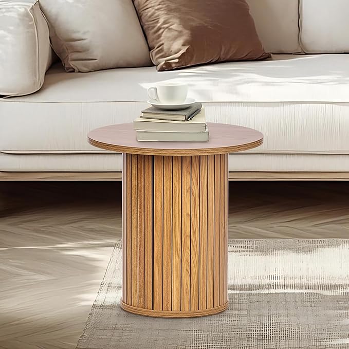 Modern Walnut End Table with Storage by Unknown