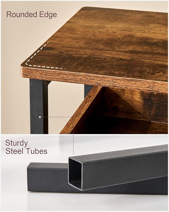 Side Table, 25 inch High End Table, Small Bedside Table - Image 6