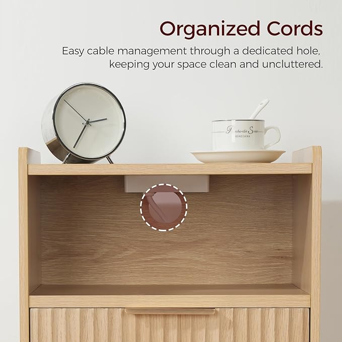 Fluted Nightstand, End Table, Small Modern Bedside Table - Image 8