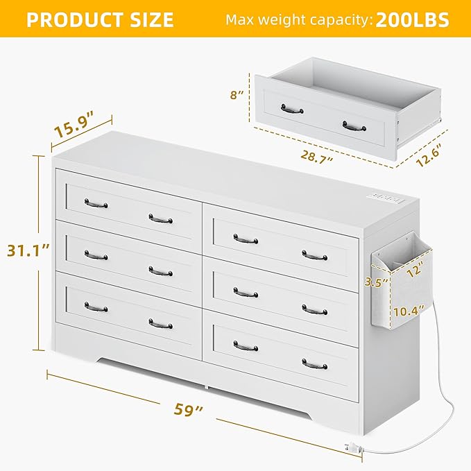 YITAHOME White Drawers TV Stand - Image 2