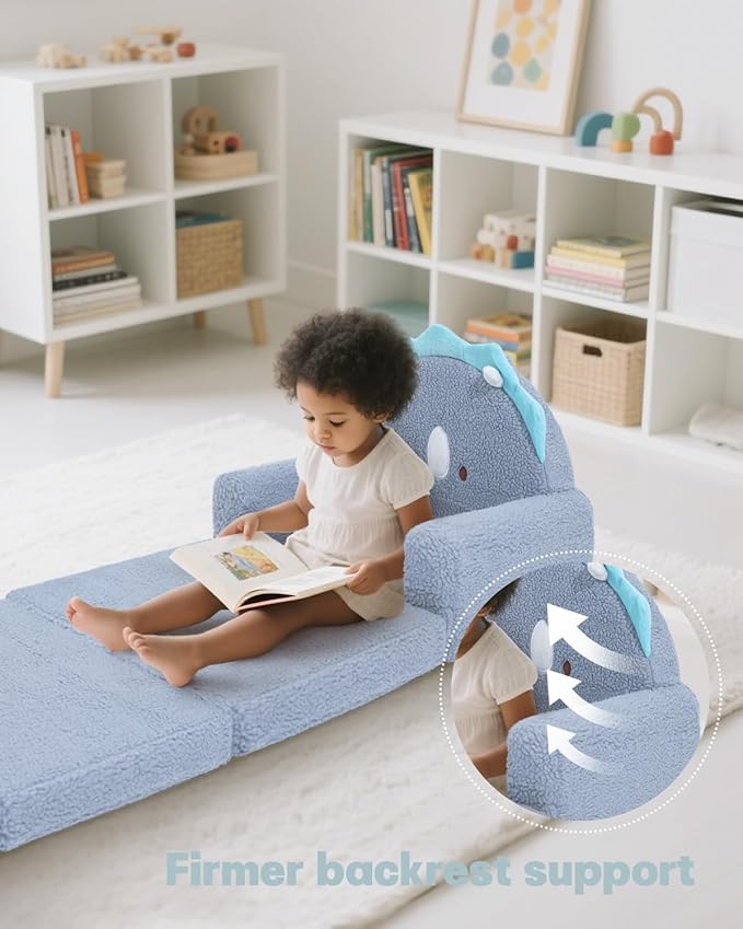 MOONBEEKI 2-in-1 Foldable Toddler Couch, Soft Sherpa Fabric - Image 5