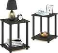 Furinno Simplistic Set of 2 End Table, Espresso/Black by Furinno-FitsYourSpaceFitsYourBudget