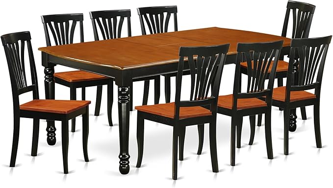 East West Furniture DOAV9-BCH-W 9 Piece Dining Table Set Includes a Rectangle by EastWestFurniture