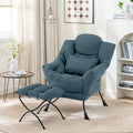 Lazy Chair with Ottoman, Modern Lounge Chair with Lumbar Pillow, Accent Cozy by Furlide