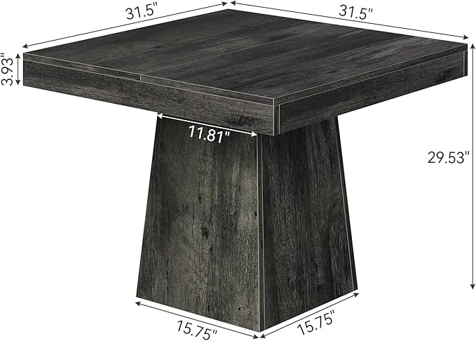 LITTLE TREE Dining Table for 4 People, 31.5-Inch Square Small Kitchen Table - Image 3