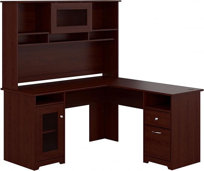 Bush Furniture Cabot L Shaped Computer Hutch, Corner Desk by BushHome