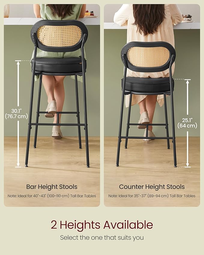 VASAGLE Bar Stools Set of 2, Bar Height Stools - Image 6