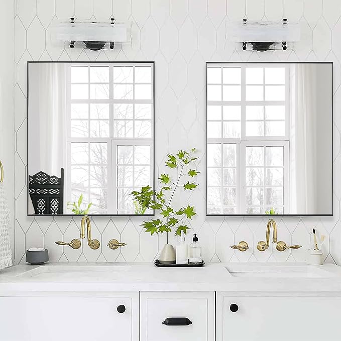20x30 Inch Black Bathroom Mirror - Image 4