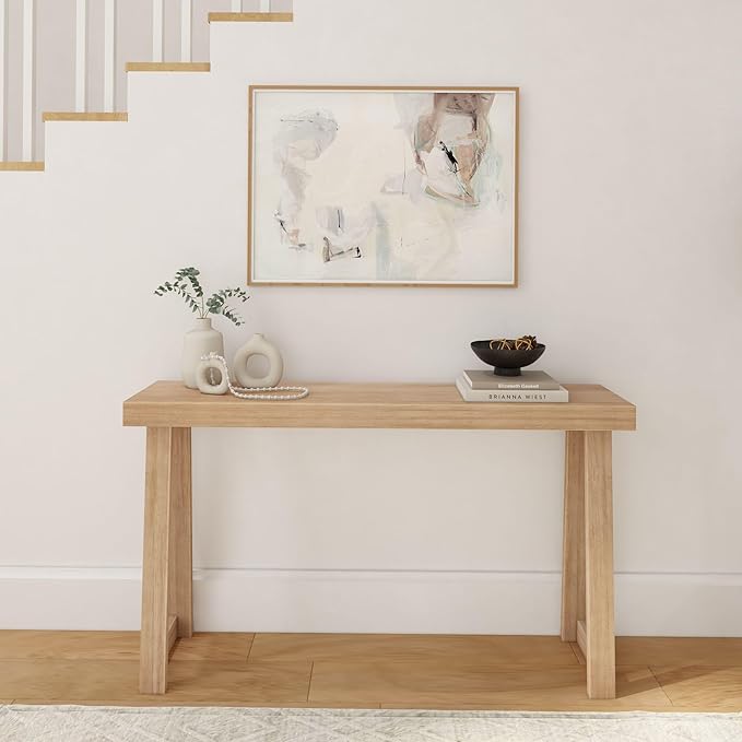 Plank+Beam Solid Wood Console Table, 56 Inch, Sofa Table, Narrow Entryway Table - Image 3