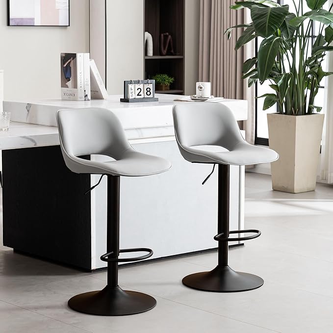 YOUNIKE Bar Stools Set of 2 Modern Swivel Barstools, Adjustable Counter Height - Image 6