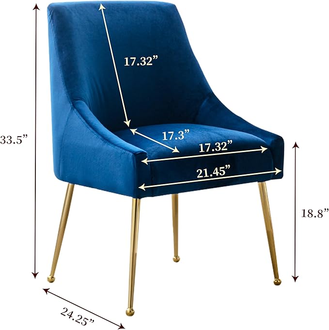 Modern Velvet Dining Chairs Set of 4, Contemporary Upholstered Furniture - Image 3