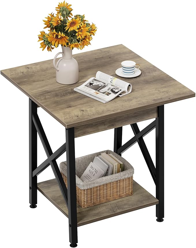 GreenForest End Table 24 inch for Living Room, Large Square Side Tables by GreenForest