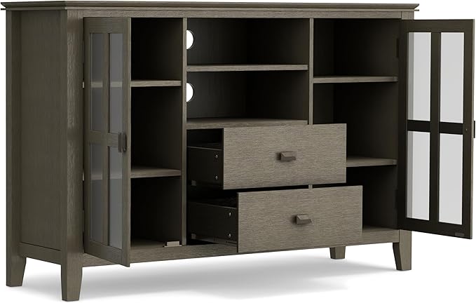 SIMPLIHOME Artisan SOLID WOOD 53 inch Wide Transitional TV Media Stand in - Image 3