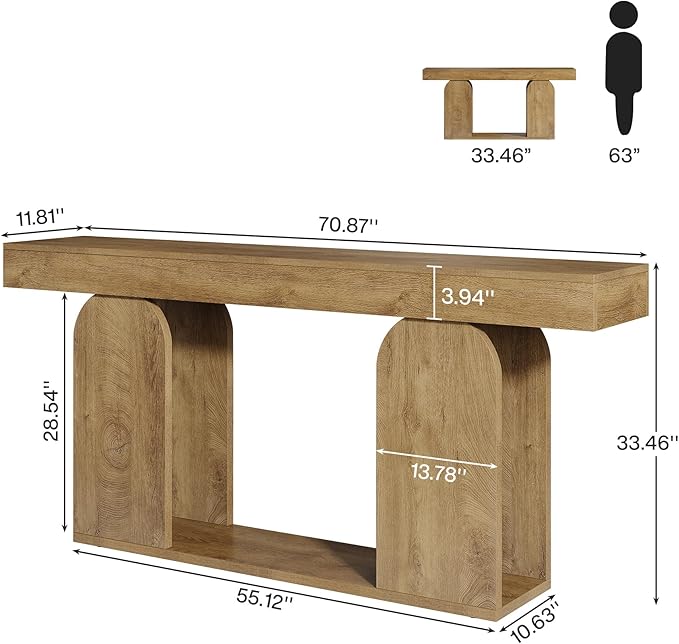 Tribesigns 70.9-Inch Extra Long Sofa Table, Farmhouse Console Tables - Image 2