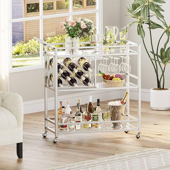 FATORRI Bar Cart Silver, Bar Carts - Image 2