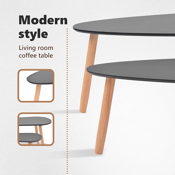 vidaXL Nesting Coffee Table 2 pcs, Side Tables - Image 6