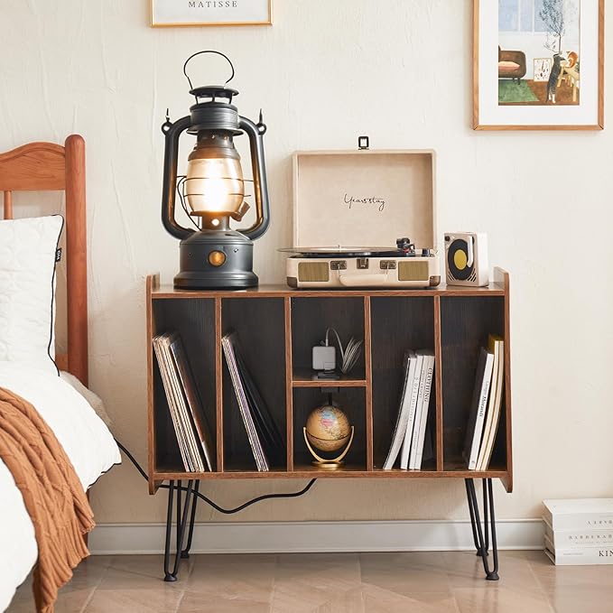 Large Brown Record Player Stand - Image 7