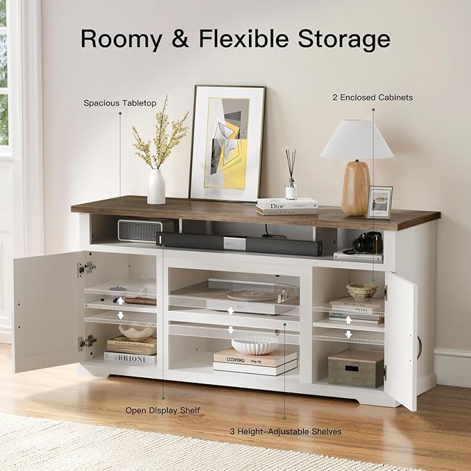 Marsail Modern Farmhouse TV Stand, Entertainment Center - Image 4