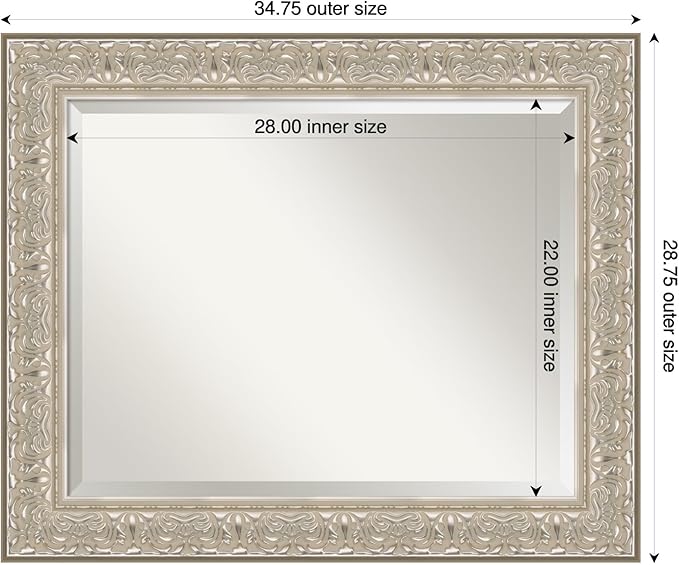 Amanti Art Silver Bathroom Mirror - Image 3