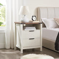 Antique White Night Stand with Charging Station by BuildHom
