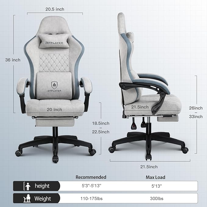 GTPLAYER Gaming Chair, Computer Office Chair - Image 2